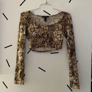 New Forever 21 Snakeskin Crop Top